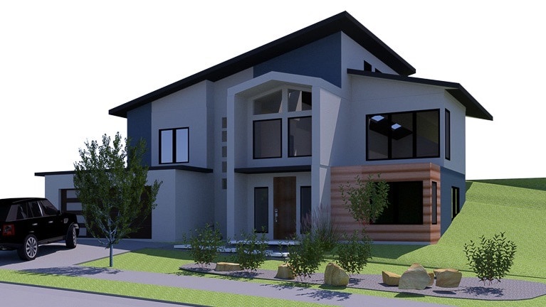 Front elevation concept drawing Cowichan Valley custom home