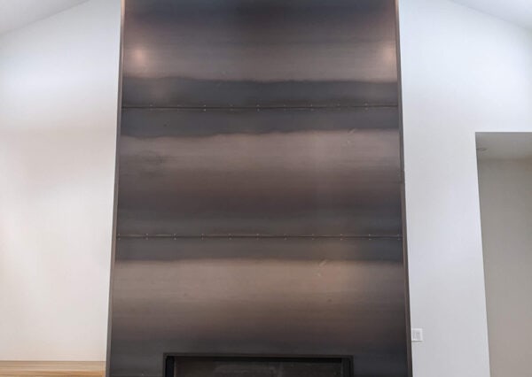 Fireplace focal point, black fireplace