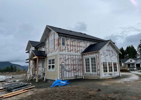 Exterior siding progress of ocean view home