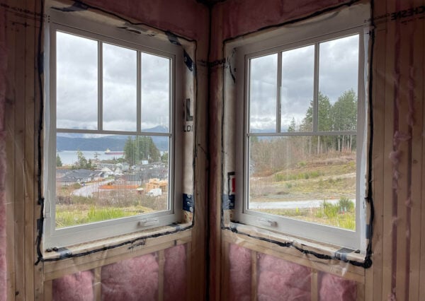 Ocean view from inside under construction custom home