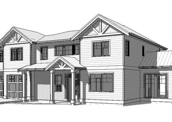 Front exterior drawing custom home
