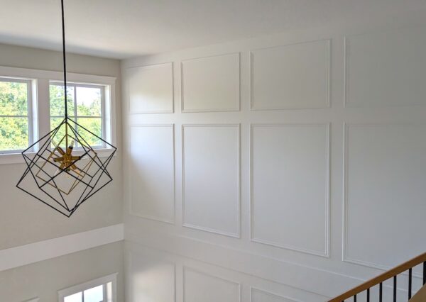 Wall moldings and light fixture in Cowichan Bay Lighthouse