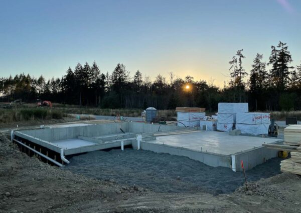 Foundation under construction custom home