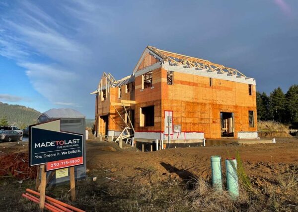 Cowichan bay custom home under construction
