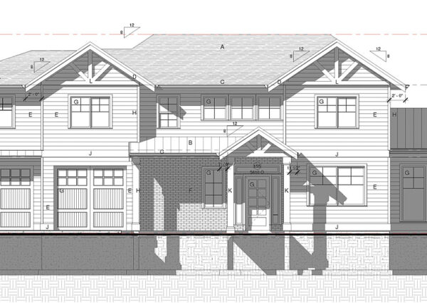 Concept sketch of home front exterior Cowichan Bay