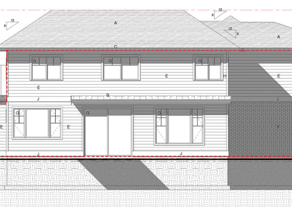Rear exterior concept drawing Cowichan Bay custom home