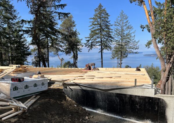 Floor System framing for Salt Spring Island Custom Home