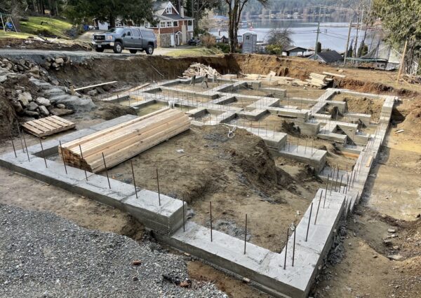 Footings for lakeview home in Cowichan Valley