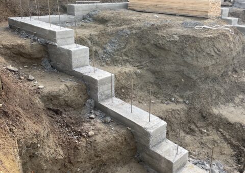 Footings for custom home on Shawnigan Lake