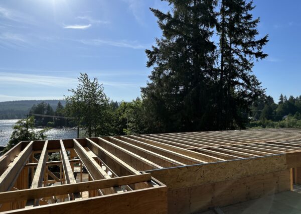 Salt Spring custom home initial framing