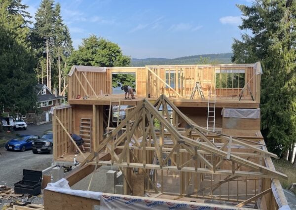 Framing and garage view