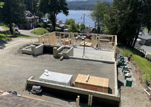 Framing start at Shawnigan Gables