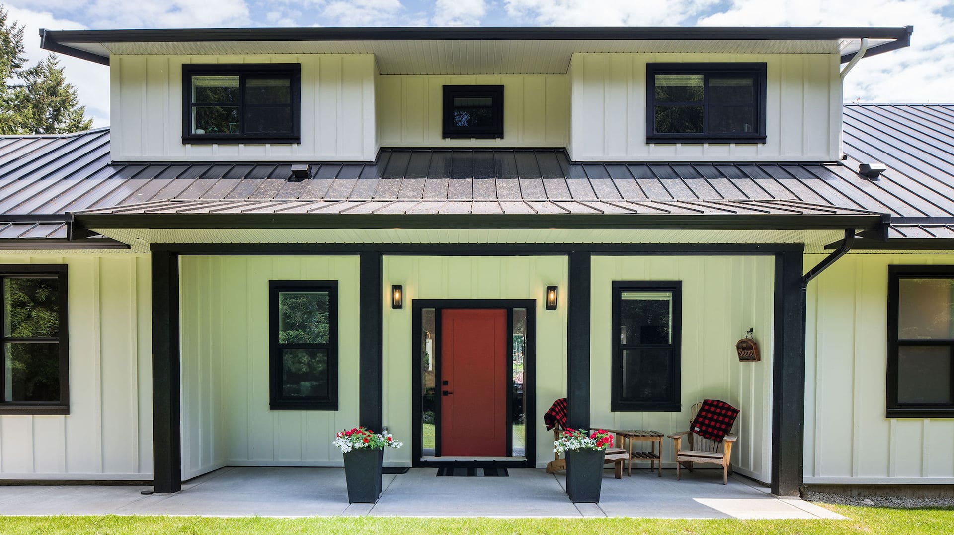 Front door of Modern Farmhouse Custom Home