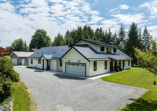 Modern farmhouse exterior garage