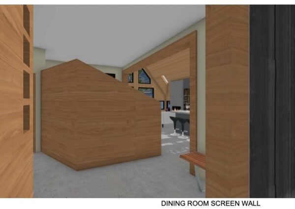 Screen wall in dining room