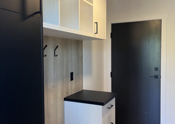 Built in mudroom cabinetry in custom home