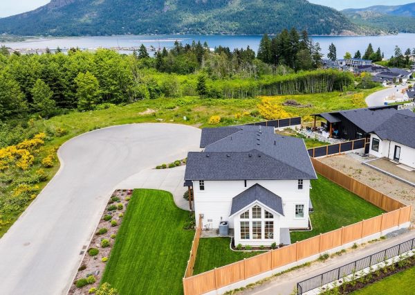 Custom home built in Cowichan Bay with Ocean and mountain views