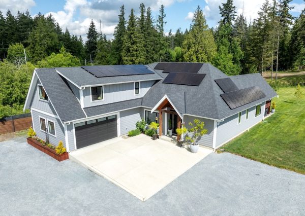 Custom home in Cobble Hill with Solar panels