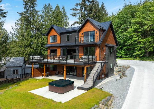 Heated driveway to custom home in Shawnigan Lake