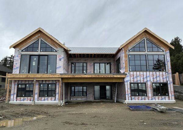 Black euro line windows in custom home