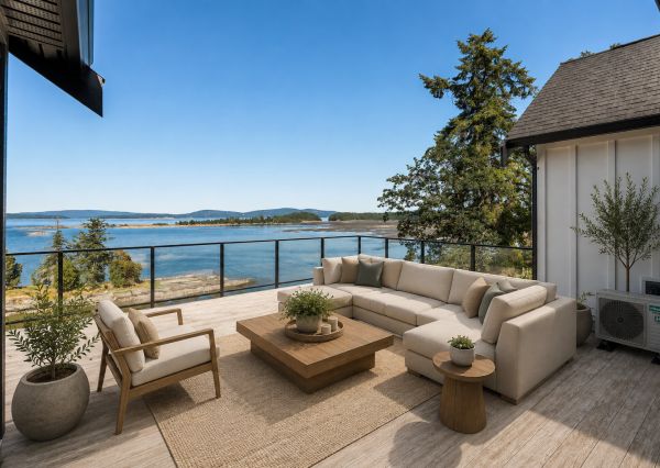 oceanfront home deck design on custom home